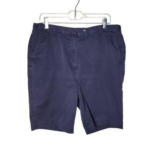 Lands End Wms Sz 14 Navy Chino Shorts (Looks better on body than on hangar!)